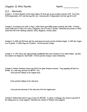 Math Chapter 11 Note Packet