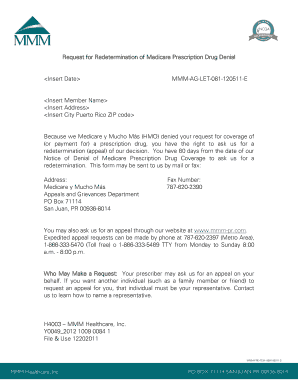 Solicitud de Redeterminación de Denegación de Medicamento de Medicare