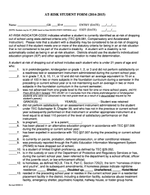 At-Risk Student Form