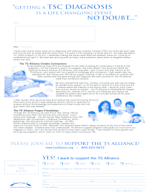 Tuberous Sclerosis Alliance Donation Form