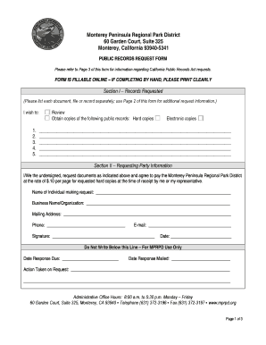 California Public Records Request Form