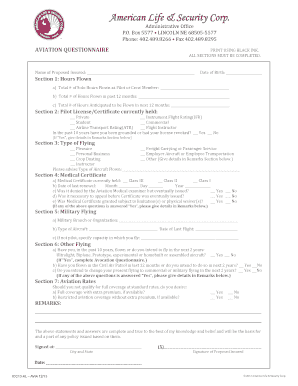 Aviation Questionnaire