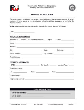 Address Request Form
