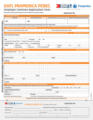 DHFL Pramerica PERKS Employer Common Application Form
