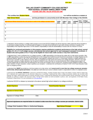 Dallas County High School Student Enrollment Form