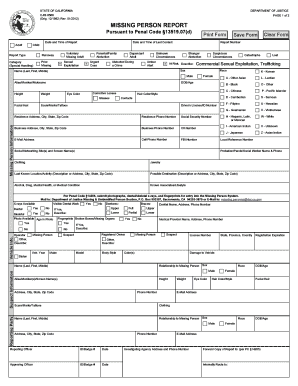 California Missing Person Report