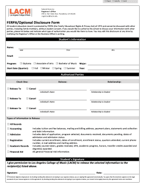 FERPA Disclosure Form