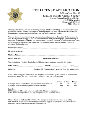 Pet License Application