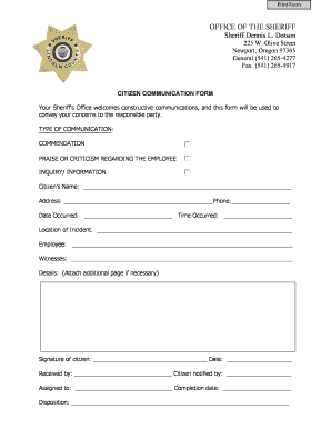 Citizen Communication Form