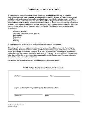 Confidentiality and Ethics Statement