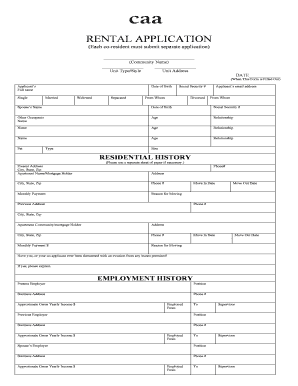 Rental Application Form