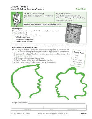 Problem-Solving Steps Home Link