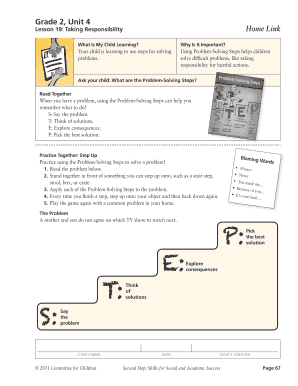 Problem Solving Steps Worksheet