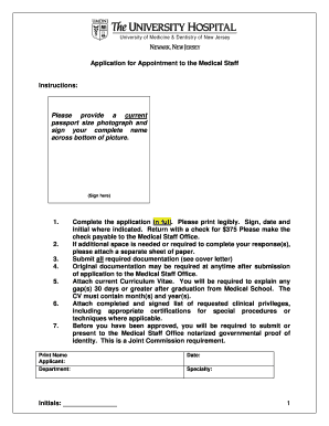 Application for Appointment to the Medical Staff