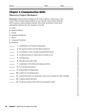 Chapter 8 Communication Skills - McGraw Hill Education