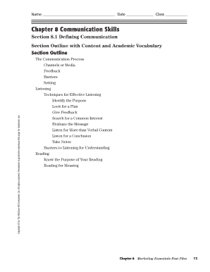 Communication Skills Worksheet