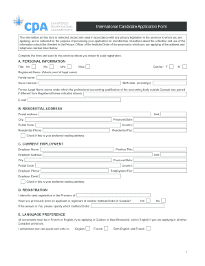 International Candidate Application Form
