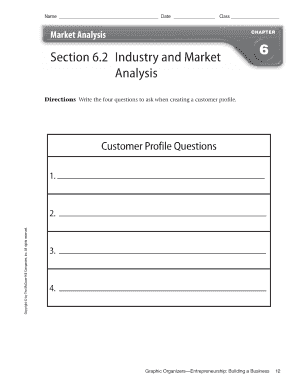 Market Analysis Customer Profile Form