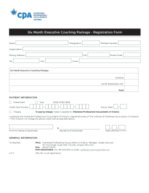 Executive Coaching Package Registration Form