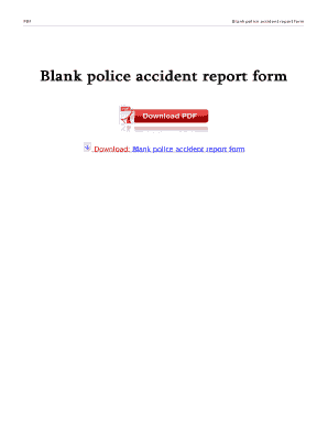 Police Accident Report Form