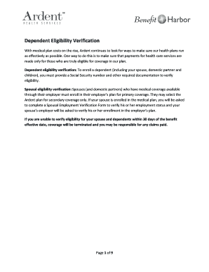 Dependent Eligibility Verification Form