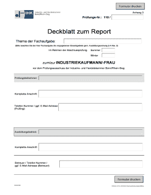 Deckblatt zum Report