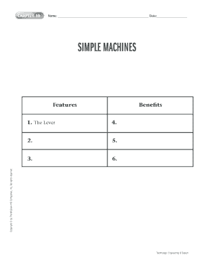 Simple Machines Worksheet