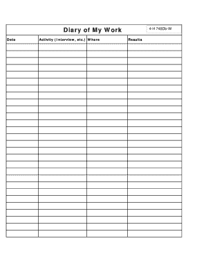 4-H Work Diary