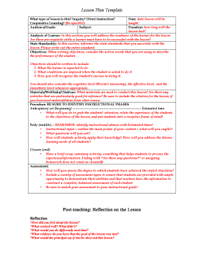 Lesson Plan Template