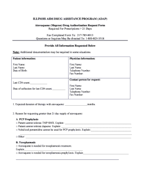 Atovaquone Drug Authorization Request Form