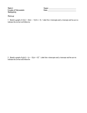 Math 3 Homework Graphs of Polynomials