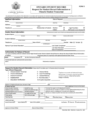 Ontario Student Record Request Form
