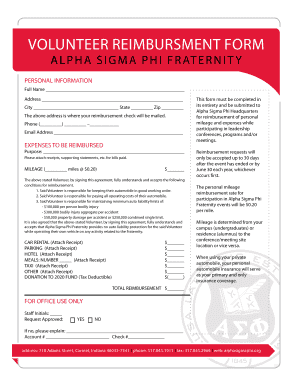 Volunteer Reimbursement Form