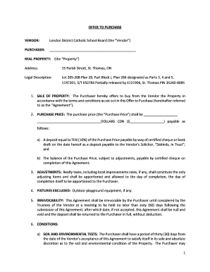 Offer to Purchase Real Property