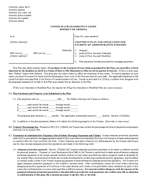 Chapter 13 Plan and Application for Payment of Administrative Expenses