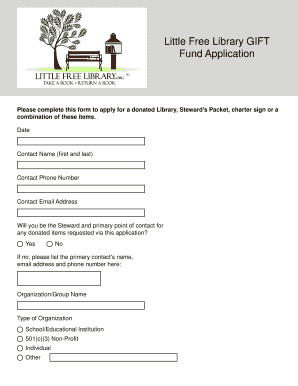 Little Free Library GIFT Fund Application