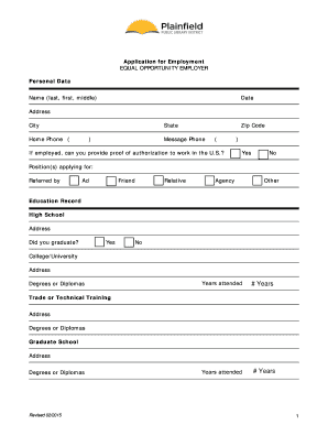 Employment Application Form