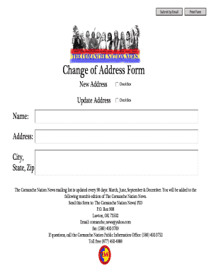 Comanche Nation Change of Address Form