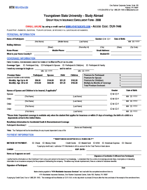 Group Health Insurance Enrollment Form