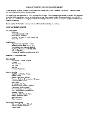 Compensation Data Insurance 2012 Survey