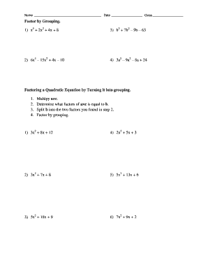 Algebra Homework Worksheet