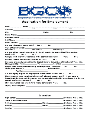 Application for Employment