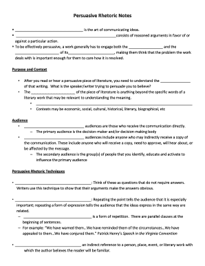 Persuasive Rhetoric Notes