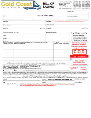 Freight Shipping Bill of Lading