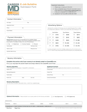 E-Job Bulletin Submission Form