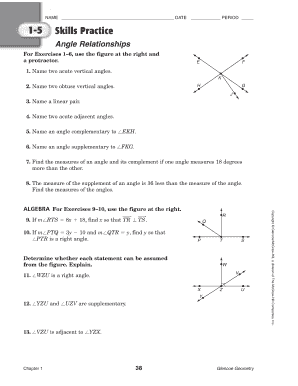 Angle Relationships Worksheet