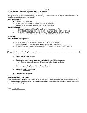 Informative Speech Assignment