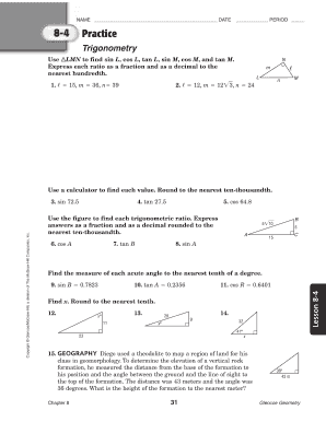Trigonometry Practice Worksheet