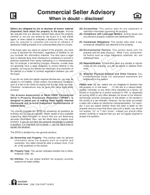 Arizona Commercial Seller's Property Disclosure Statement