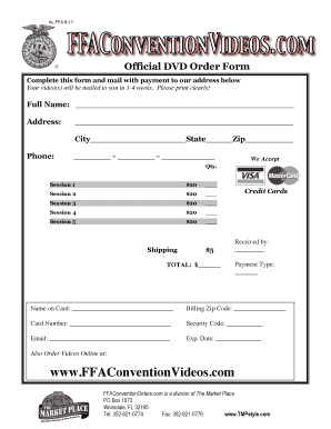 Official DVD Order Form